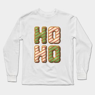 Hoho Christmas Cookies Lettering Long Sleeve T-Shirt